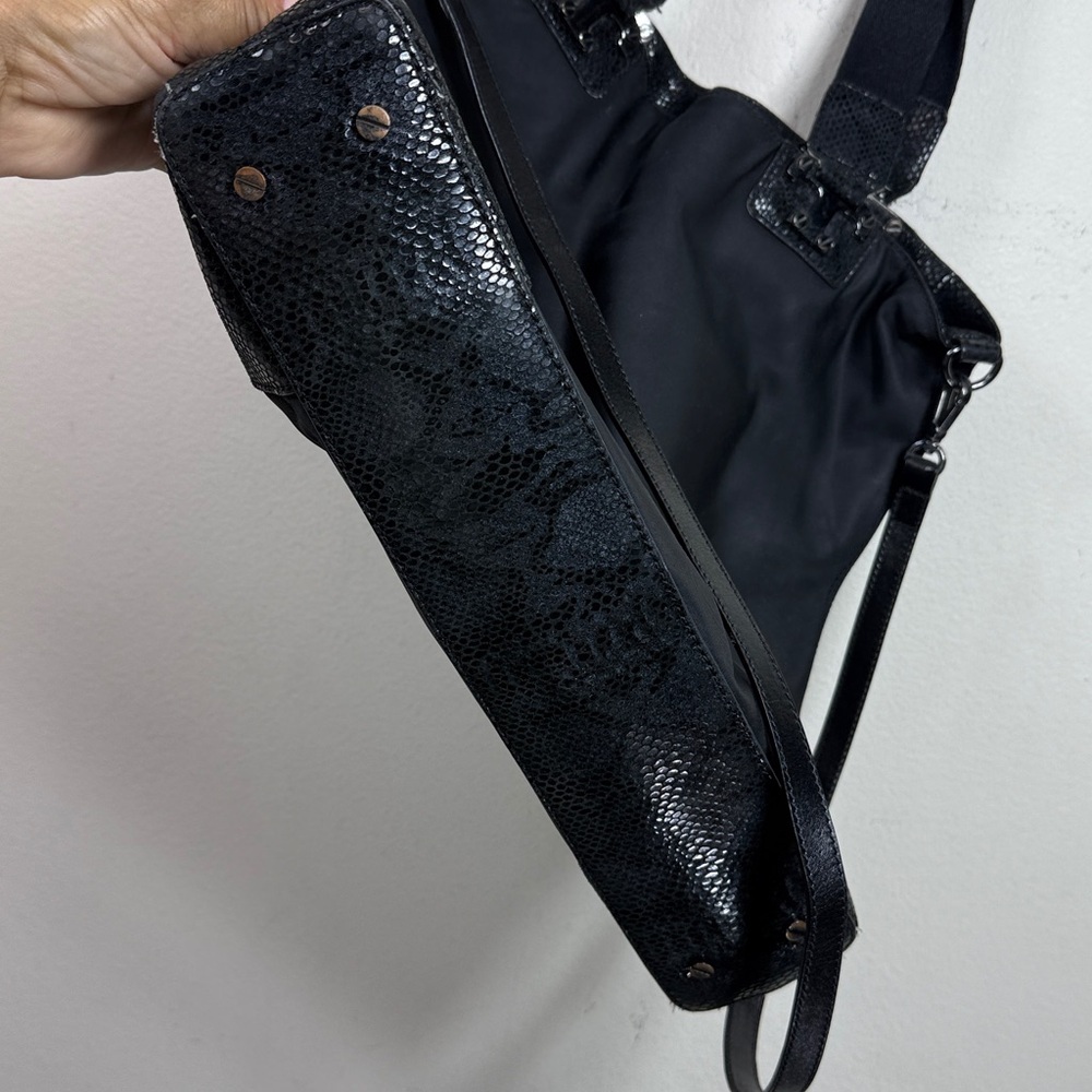 (X3) TORY BURCH NICO bag in black nylon and patent leather, large - Picture 4 of 12